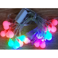Гирлянда прозр.провод фигурная 40 LED "матовый шар" 4м Гирлянда прозр.провод фигурная 40 LED "матовый шар" 4м