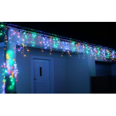 Гирлянда уличная бахрома бел.провод 500 LED 6м цветн. Гирлянда уличная бахрома бел.провод 500 LED 6м цветн.