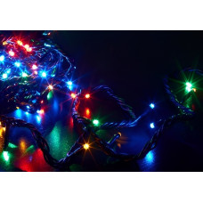 Гирлянда черн провод 200 LED цветн. (в кор.60 шт) 16м 